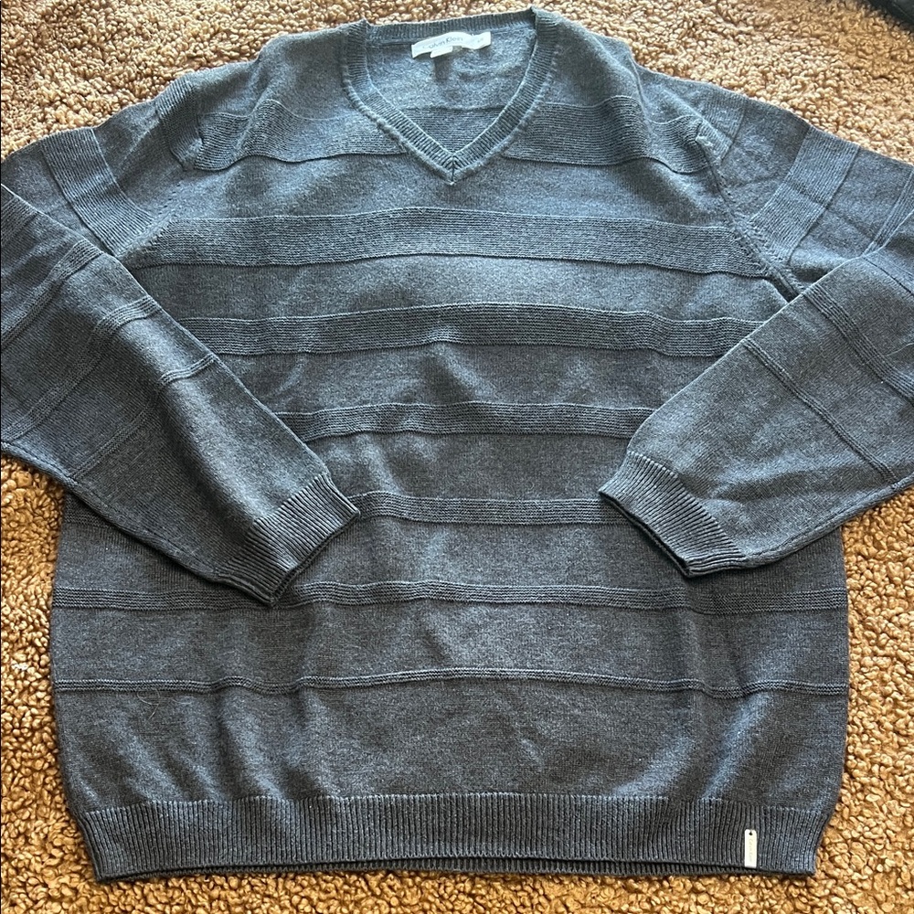 Calvin Klein Dark Gray V-Neck Sweater